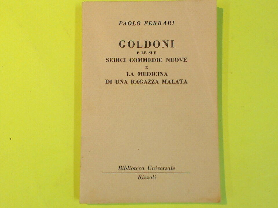 GOLDONI ELE SUE SEDICI COMMEDIE NUOVE1